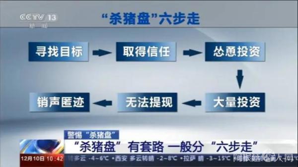 “杀猪盘”套路。(图源：央视新闻截图)